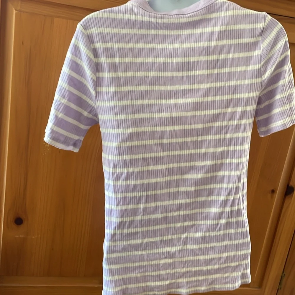 Striped Purple Tee 💜🤍 - Picture 12 of 13